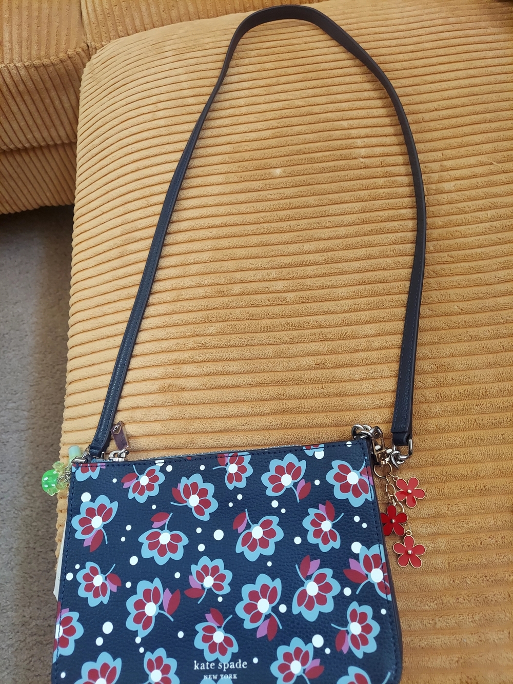 kate spade Navy Floral Crossbody with Red and Light Blue Flowers - Picture 2 of 14